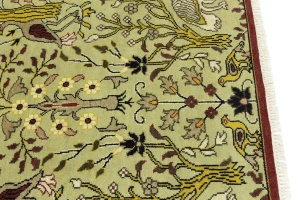 Greenish Beige Pictorial Tribal 6X9 Chobi Oriental Rug