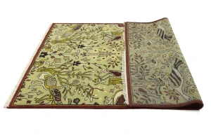 Greenish Beige Pictorial Tribal 6X9 Chobi Oriental Rug