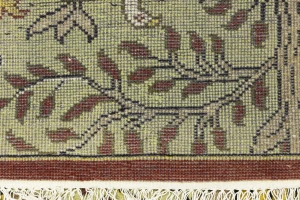 Greenish Beige Pictorial Tribal 6X9 Chobi Oriental Rug
