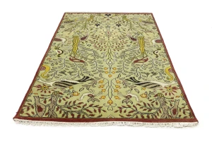 Greenish Beige Pictorial Tribal 6X9 Chobi Oriental Rug