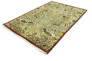 Greenish Beige Pictorial Tribal 6X9 Chobi Oriental Rug