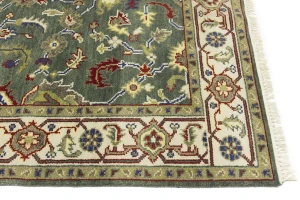 Green Floral Traditional 6X9 Chobi Oriental Rug