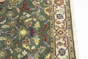 Green Floral Traditional 6X9 Chobi Oriental Rug