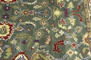 Green Floral Traditional 6X9 Chobi Oriental Rug