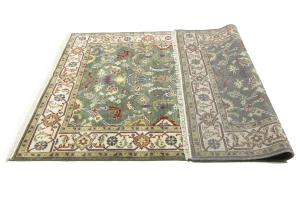 Green Floral Traditional 6X9 Chobi Oriental Rug