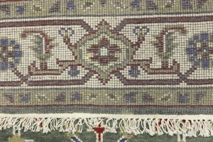 Green Floral Traditional 6X9 Chobi Oriental Rug