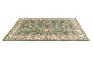 Green Floral Traditional 6X9 Chobi Oriental Rug