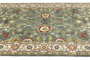 Green Floral Traditional 6X9 Chobi Oriental Rug