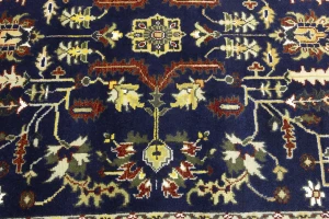 Dark Navy Floral 6X9 Indo-Mahal Oriental Rug