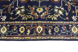 Dark Navy Floral 6X9 Indo-Mahal Oriental Rug