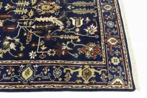 Dark Navy Floral 6X9 Indo-Mahal Oriental Rug
