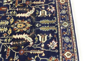 Dark Navy Floral 6X9 Indo-Mahal Oriental Rug