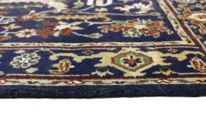 Dark Navy Floral 6X9 Indo-Mahal Oriental Rug