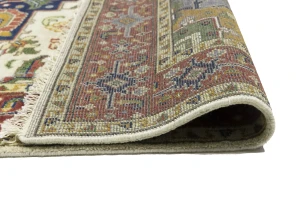 Cream Geometric 6X9 Heriz Serapi Oriental Rug