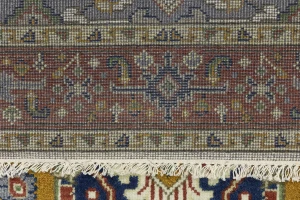 Cream Geometric 6X9 Heriz Serapi Oriental Rug