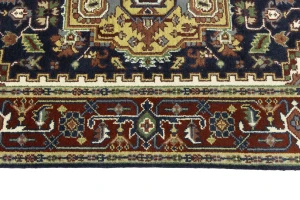 Dark Navy Geometric 6X9 Heriz Serapi Oriental Rug