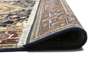 Dark Navy Geometric 6X9 Heriz Serapi Oriental Rug
