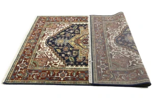Dark Navy Geometric 6X9 Heriz Serapi Oriental Rug