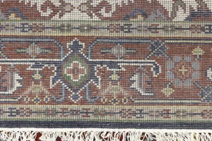 Dark Navy Geometric 6X9 Heriz Serapi Oriental Rug