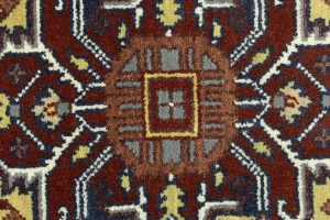 Dark Navy Geometric 6X9 Heriz Serapi Oriental Rug