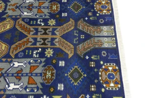 Blue Tribal Geometric 8X10 Oriental Rug