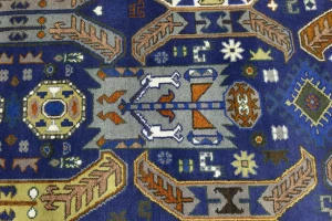 Blue Tribal Geometric 8X10 Oriental Rug