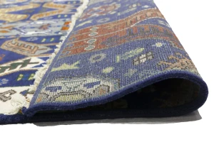 Blue Tribal Geometric 8X10 Oriental Rug