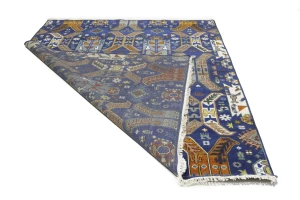 Blue Tribal Geometric 8X10 Oriental Rug