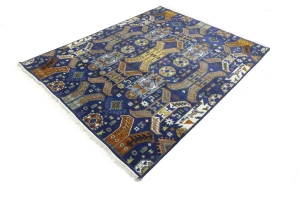 Blue Tribal Geometric 8X10 Oriental Rug