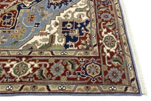 Light Blue Floral 9X12 Heriz Serapi Oriental Rug