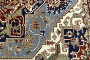 Light Blue Floral 9X12 Heriz Serapi Oriental Rug