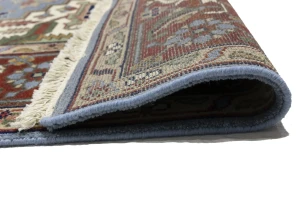 Light Blue Floral 9X12 Heriz Serapi Oriental Rug