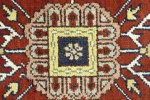 Dark Navy Floral 9X12 Heriz Serapi Oriental Rug