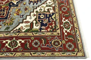 Light Gray Floral 9X12 Heriz Serapi Oriental Rug