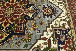 Light Gray Floral 9X12 Heriz Serapi Oriental Rug