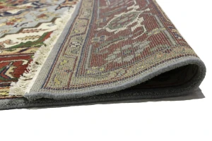 Light Gray Floral 9X12 Heriz Serapi Oriental Rug