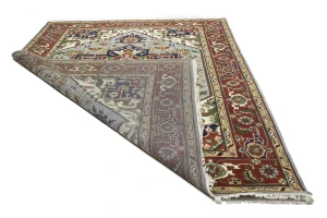 Light Gray Floral 9X12 Heriz Serapi Oriental Rug
