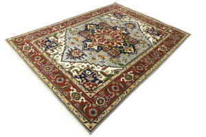 Light Gray Floral 9X12 Heriz Serapi Oriental Rug