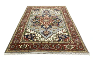 Light Gray Floral 9X12 Heriz Serapi Oriental Rug