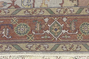 Cream Floral 9X12 Heriz Serapi Oriental Rug