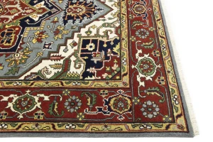 Gray Floral 9X12 Heriz Serapi Oriental Rug