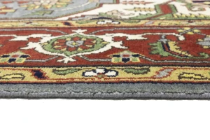 Gray Floral 9X12 Heriz Serapi Oriental Rug