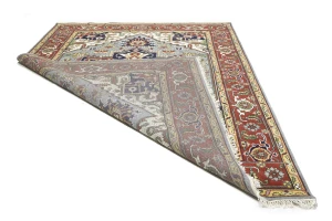 Gray Floral 9X12 Heriz Serapi Oriental Rug