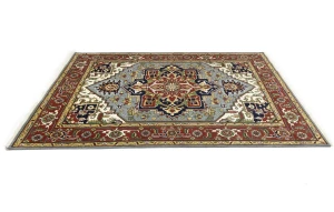 Gray Floral 9X12 Heriz Serapi Oriental Rug
