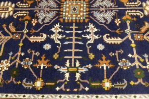 Dark Purple-navy Floral 9X12 Indo-Mahal Oriental Rug