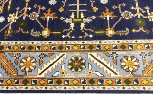 Dark Purple-navy Floral 9X12 Indo-Mahal Oriental Rug