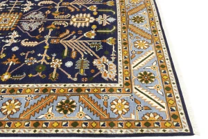 Dark Purple-navy Floral 9X12 Indo-Mahal Oriental Rug