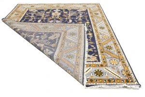 Dark Purple-navy Floral 9X12 Indo-Mahal Oriental Rug