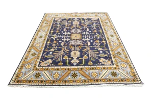 Dark Purple-navy Floral 9X12 Indo-Mahal Oriental Rug
