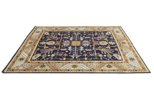 Dark Purple-navy Floral 9X12 Indo-Mahal Oriental Rug